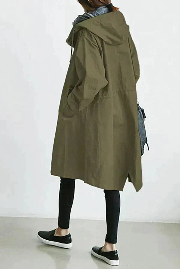 Cappotto lungo oversize con cappuccio da donna
