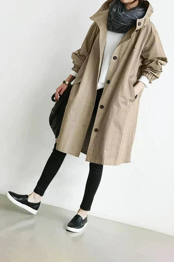 Cappotto lungo oversize con cappuccio da donna