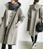 Cappotto lungo oversize con cappuccio da donna