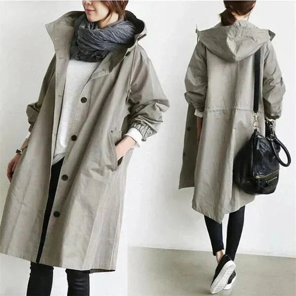 Cappotto lungo oversize con cappuccio da donna