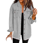 Veste en Denim Frangée pour Femmes