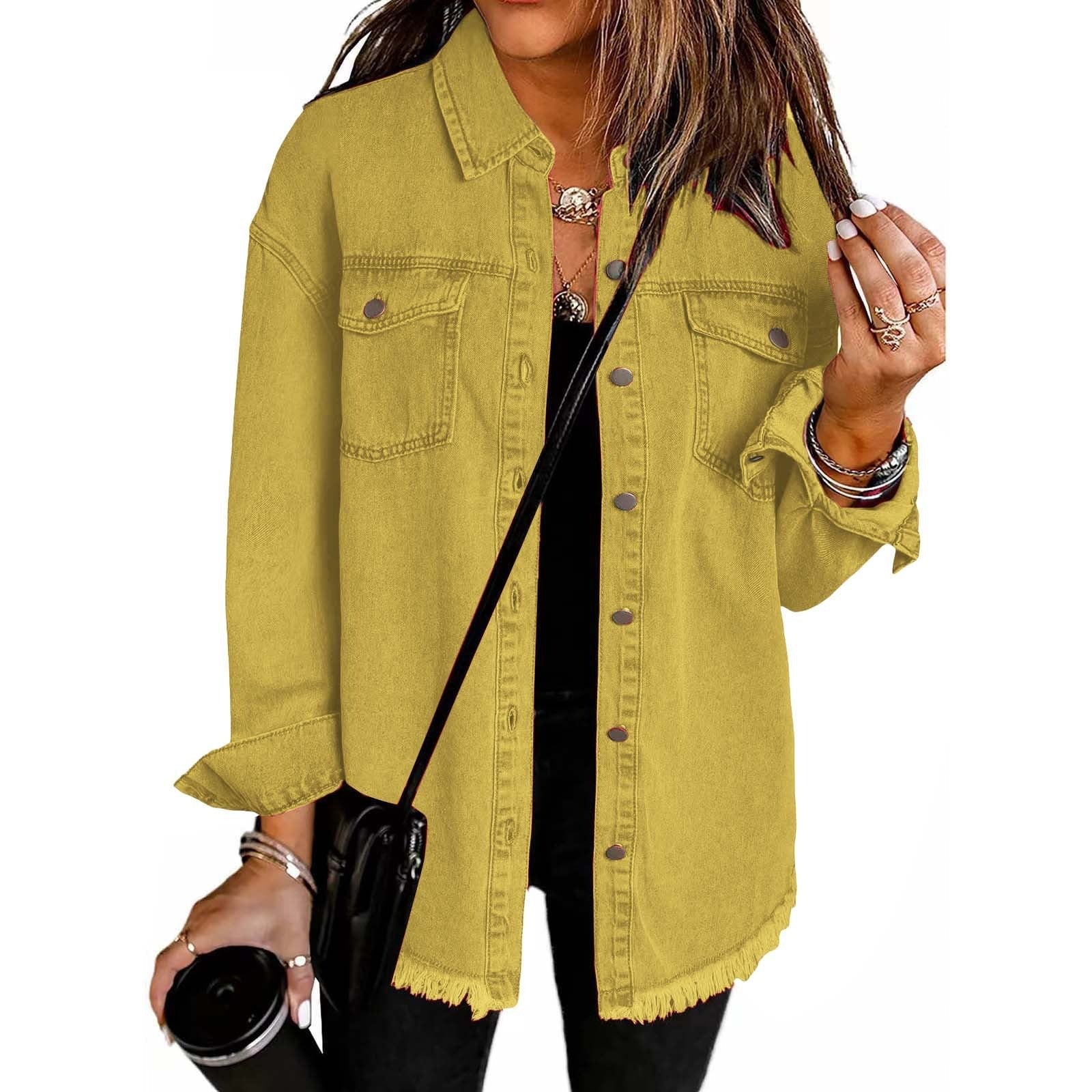 Veste en Denim Frangée pour Femmes