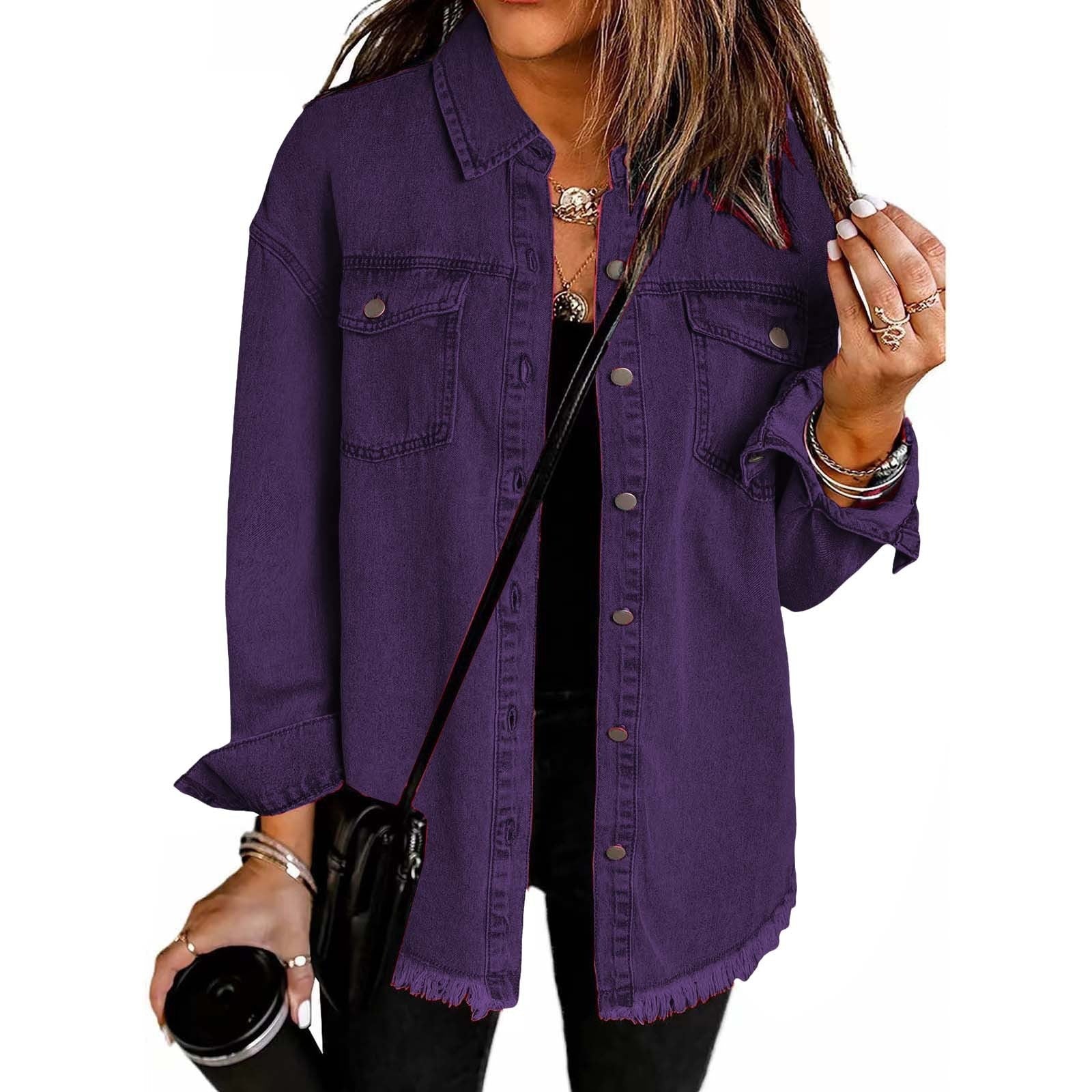 Veste en Denim Frangée pour Femmes