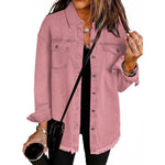 Veste en Denim Frangée pour Femmes