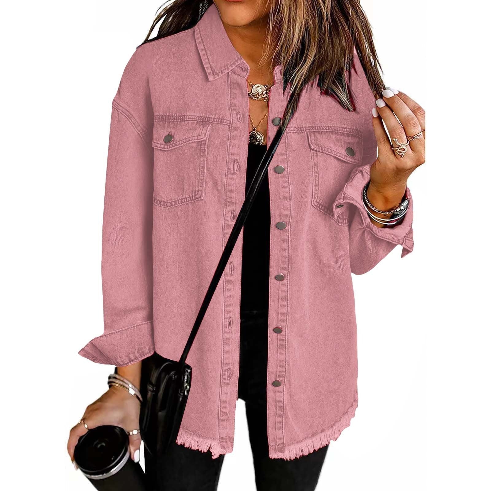 Veste en Denim Frangée pour Femmes