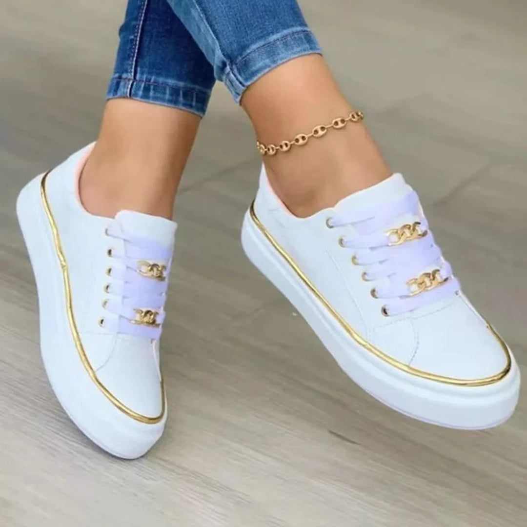 Sneakers con Dettaglio Dorato da Donna | Ideali per l'Uso Quotidiano