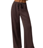 Pantaloni palazzo larghi a vita alta con tasche per donna