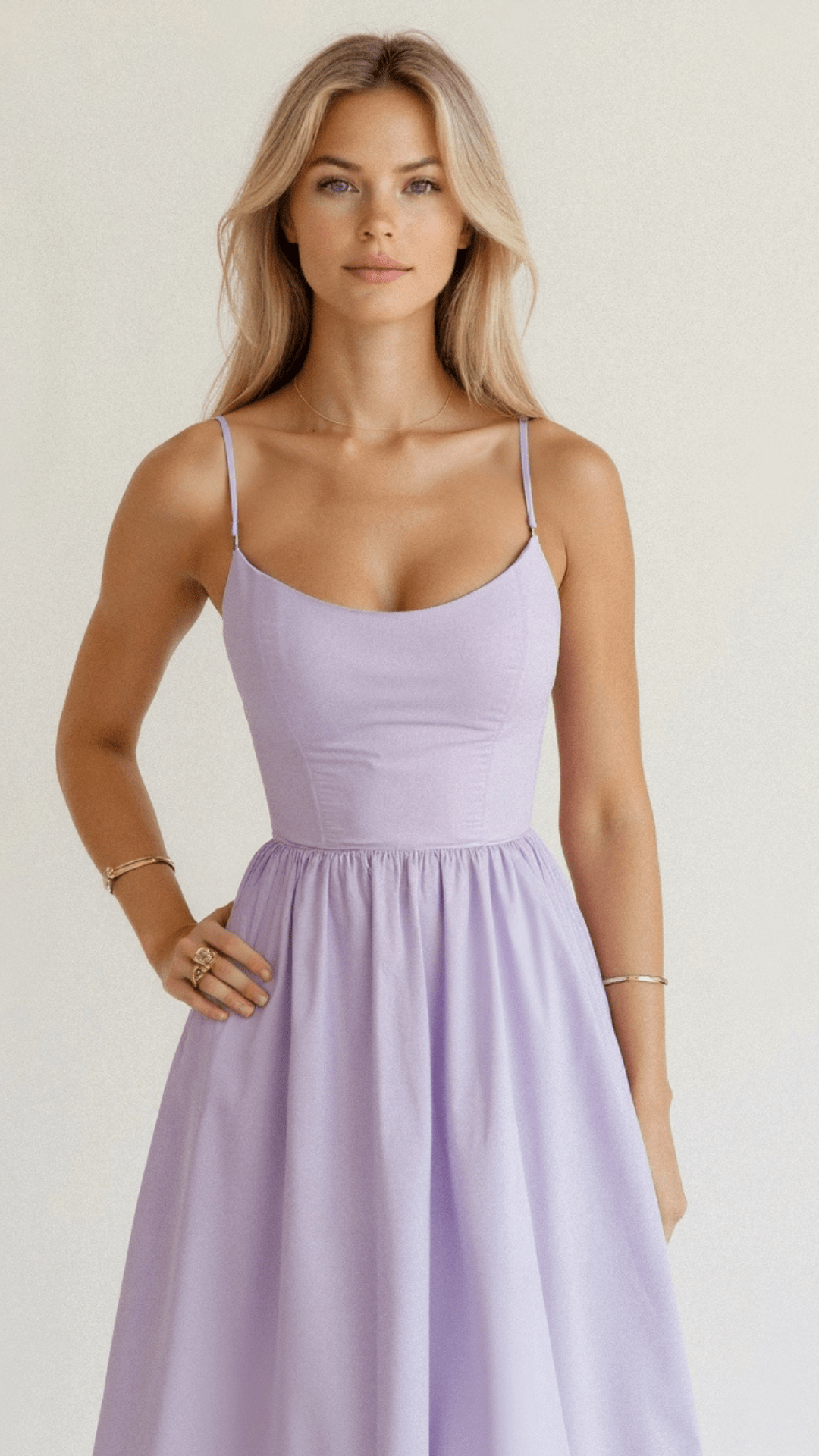 Vestito midi con scollo ascot e taglio svasato da donna | Ideale per l'estate