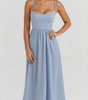 Vestito midi con scollo ascot e taglio svasato da donna | Ideale per l'estate