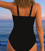 Costume da bagno stampato con scollo incrociato per donna