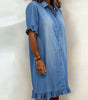 Vestito in denim con bottoni da donna | Ideale per tutti i giorni