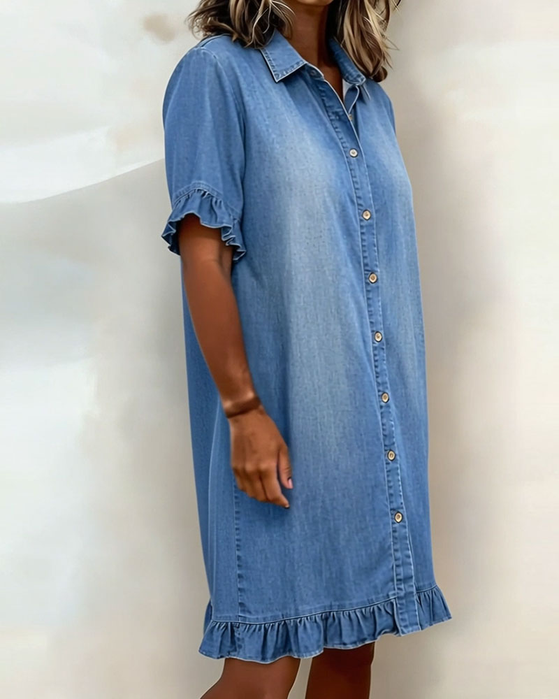 Vestito in denim con bottoni da donna | Ideale per tutti i giorni