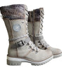 Stivaletto alto con lacci in similpelle per donna