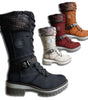 Stivaletto alto con lacci in similpelle per donna