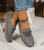 Mocassino Confort con Lacci Decorativi in Similpelle per Donna
