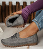 Mocassino Confort con Lacci Decorativi in Similpelle per Donna