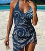 Tankini stampato grafico e pantaloncini per donna