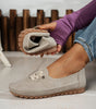 Mocassino Confort con Lacci Decorativi in Similpelle per Donna