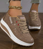 Scarpe con Zeppa Confortevoli in Finta Pelle per Donna
