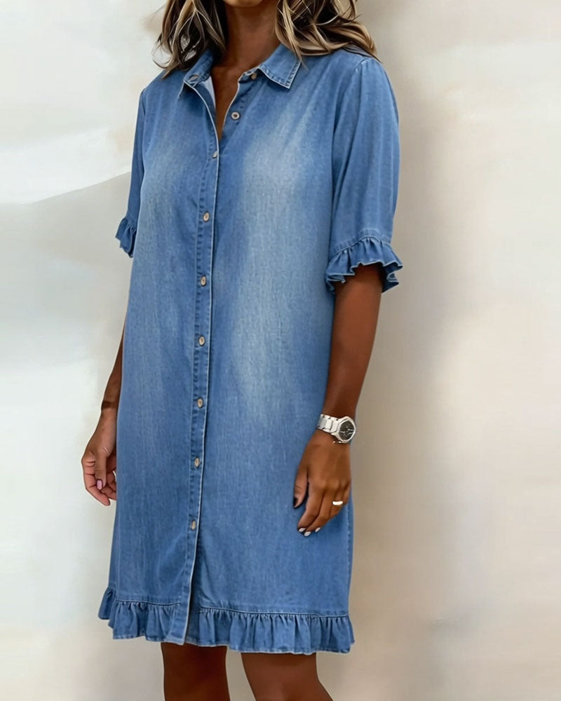 Vestito in denim con bottoni da donna | Ideale per tutti i giorni
