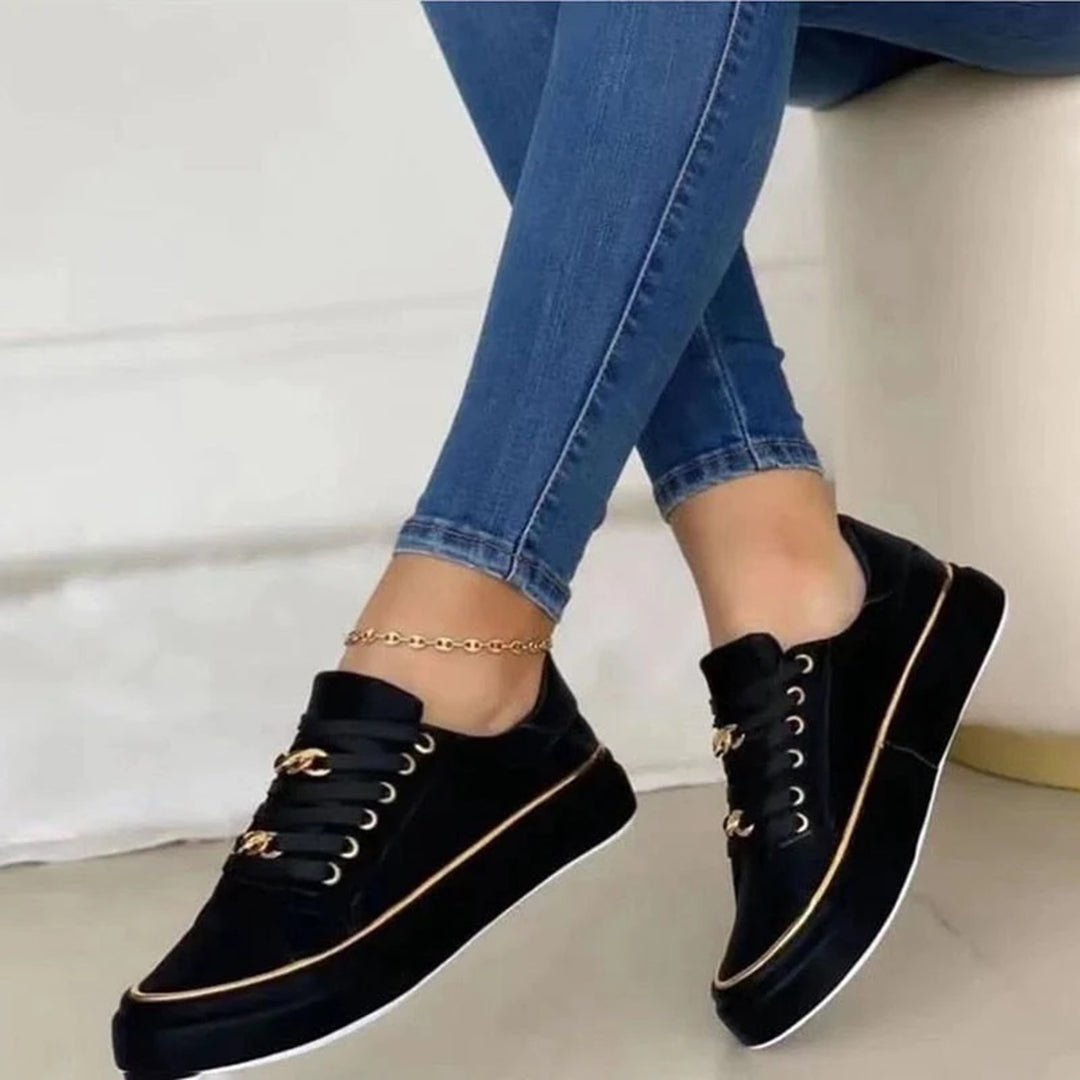 Baskets avec Détail Doré pour Femme | Idéales pour le Quotidien - Emilia Lane