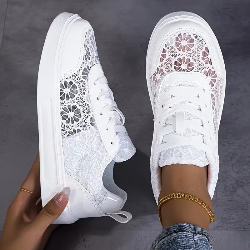 Baskets en Dentelle Florale et Lacets pour Femme - Emilia Lane