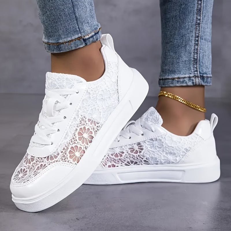Baskets en Dentelle Florale et Lacets pour Femme - Emilia Lane
