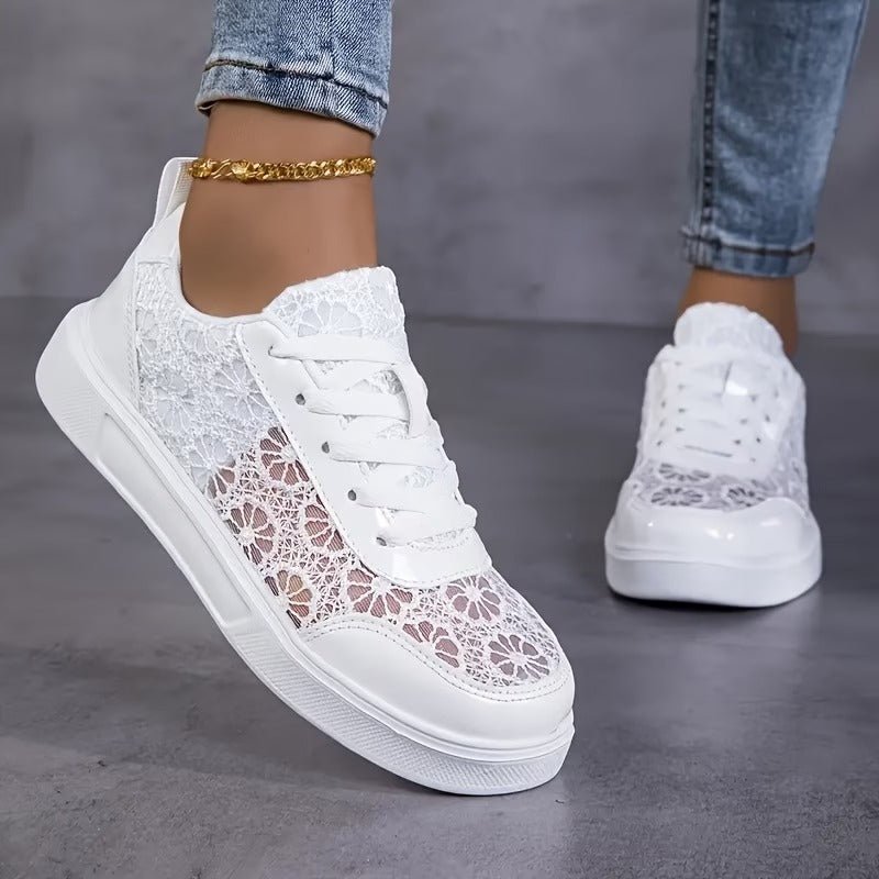 Baskets en Dentelle Florale et Lacets pour Femme - Emilia Lane