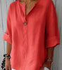 Blusa ampia con scollo a V e maniche corte da donna | Ideale per tutti i giorni