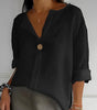 Blusa ampia con scollo a V e maniche corte da donna | Ideale per tutti i giorni