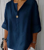 Blusa ampia con scollo a V e maniche corte da donna | Ideale per tutti i giorni