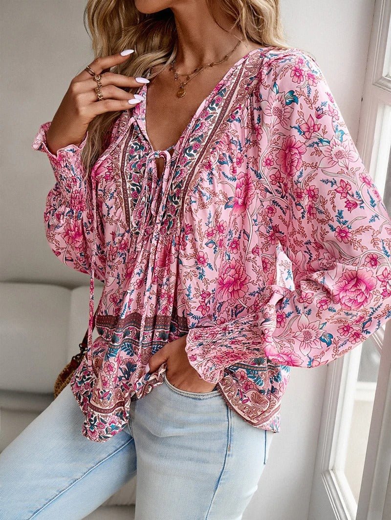 Blouse d'été à imprimé floral pour femmes - Emilia Lane