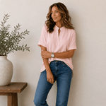 Blouse Femme Col V Manches Courtes Coupe Fluide Unie - Emilia Lane