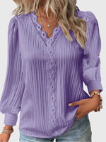 Blouse Pull - over à Col V avec Dentelle pour Femmes - Emilia Lane