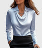 Blouse Satin à Manches Longues pour Femmes - Emilia Lane