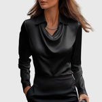 Blouse Satin à Manches Longues pour Femmes - Emilia Lane