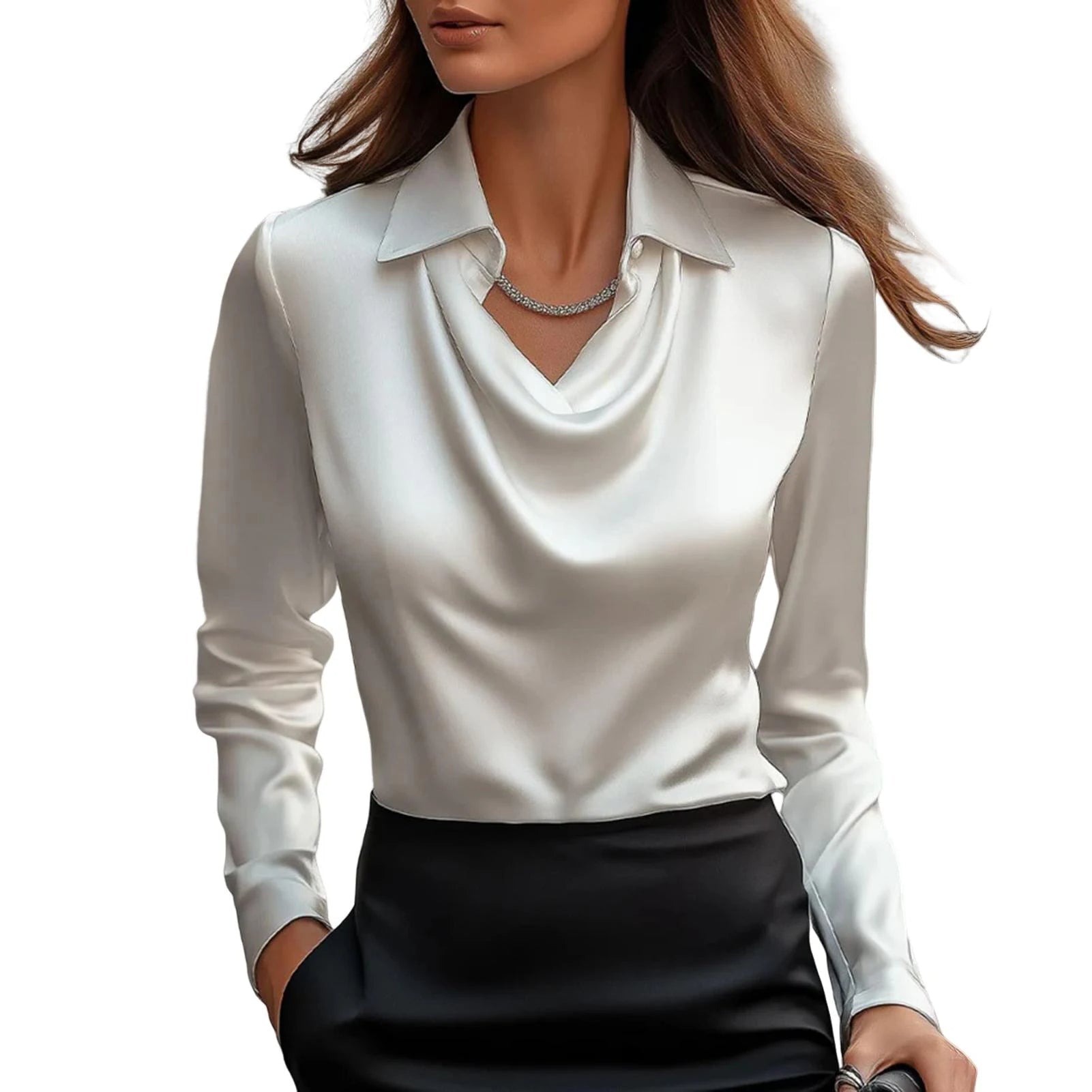 Blouse satinée pour femmes - Emilia Lane
