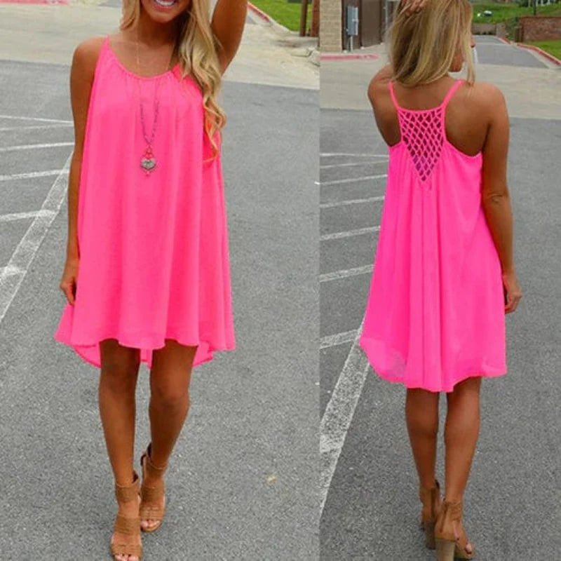 Robe de Plage d'Été Sans Manches pour Femmes