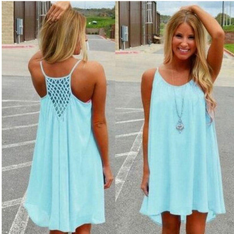Robe de Plage d'Été Sans Manches pour Femmes