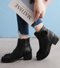 Bottes à Talon Moyen en Cuir avec Motifs Floraux pour Femme - Emilia Lane