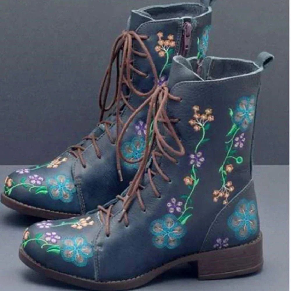 Bottes Brodées Rétro pour Femmes - Emilia Lane