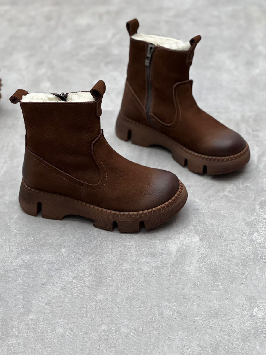 Bottes en cuir doublées de laine pour Femmes - Emilia Lane
