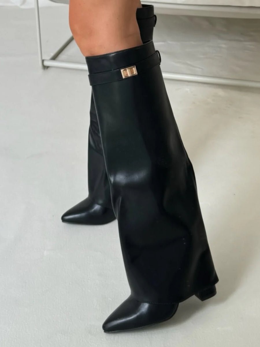 Bottes Hautes Élégantes avec Talon Bloc pour Femmes - Emilia Lane