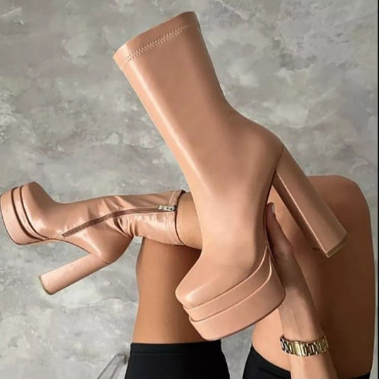 Bottines à Talon Haut et Plateforme pour Femme | Idéales pour le Quotidien - Emilia Lane