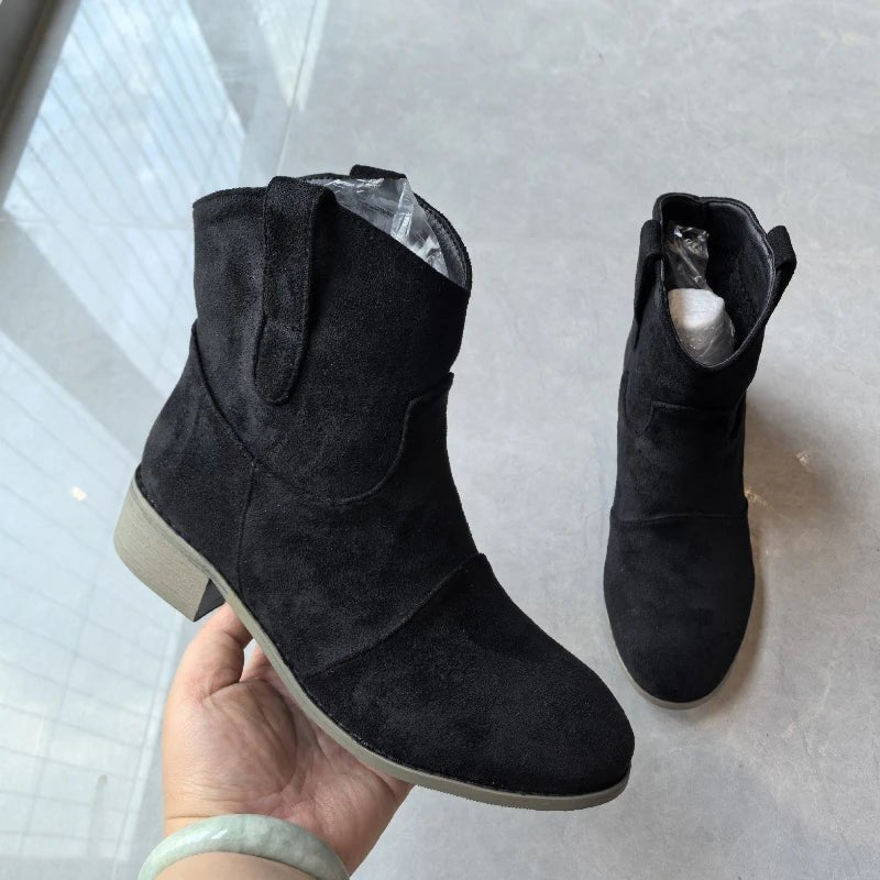 Stivaletti con tacco in camoscio da donna