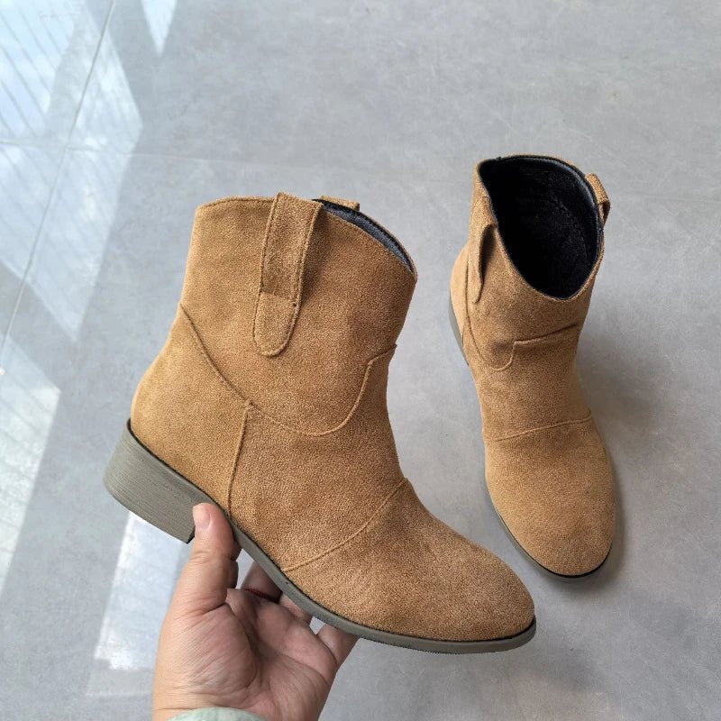 Stivaletti con tacco in camoscio da donna
