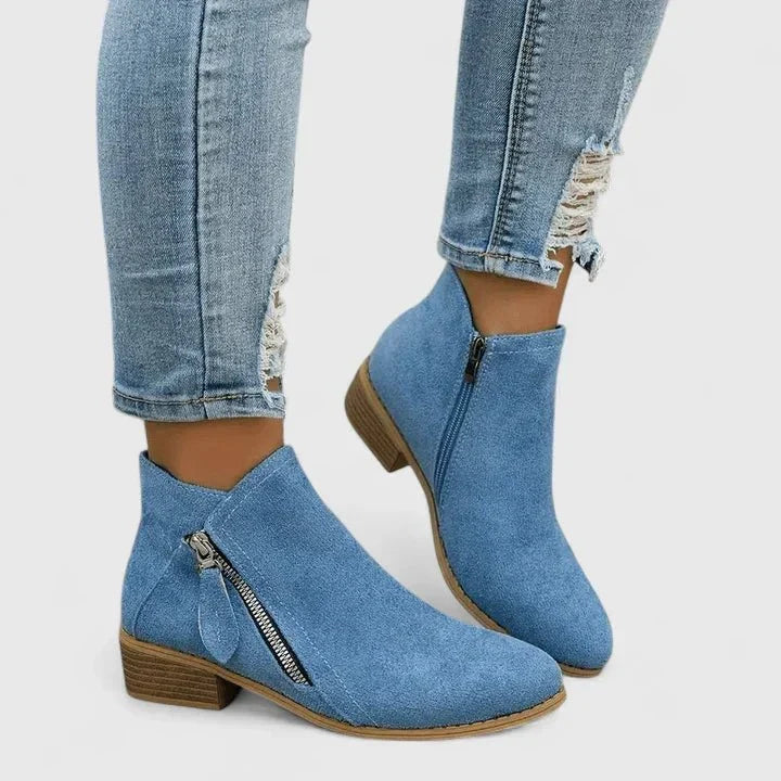 Stivaletti con Tacco in Finta Pelle da Donna
