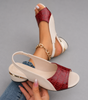 Sandali con tacco medio in pelle per donna | Ideali per l'estate