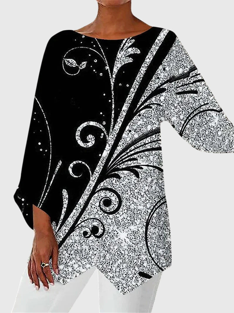 Maglia a maniche lunghe con stampa farfalla per donna | Ideale per tutti i giorni