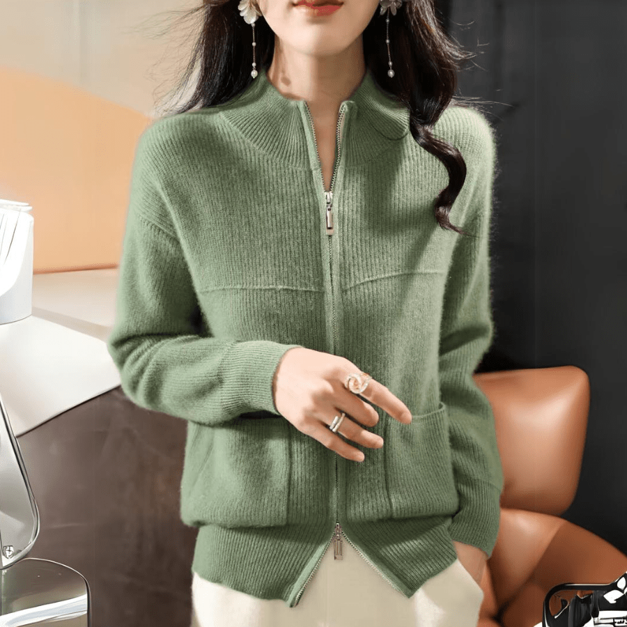 Cardigan Décontracté en Laine Mérinos pour Femmes - Emilia Lane
